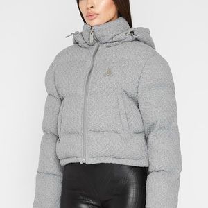 Maniere Devoir Textured Knit Puffer Jacket - Grey Size 0